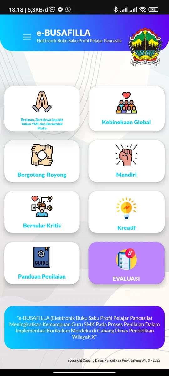 Screenshot ebusafilla — Monitoring Profil Pelajar Pancasila