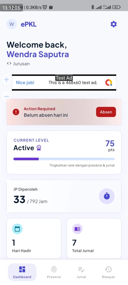 Screenshot ePKL SMKN 1 Kawunganten Mobile