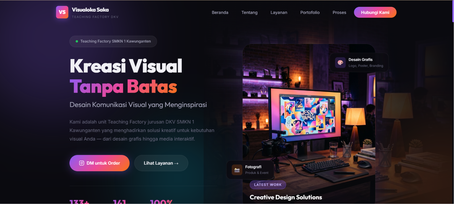 Screenshot Visualoka — Website Portofolio TEFA DKV